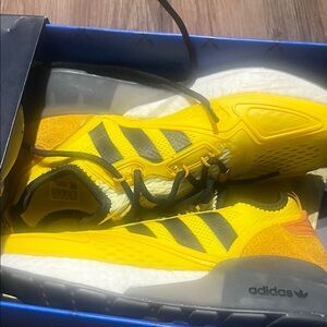 Adidas Bright Yellow and Black Shoes